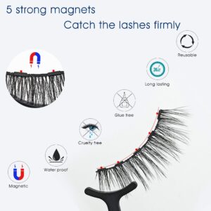 Alcastar Magnetic Eyelashes with Eyeliner Kit,Magnetic Lashes with Eyeliner Set, Magnetic Lashes with Applicator, Reusable Magnet Lash Set,Natural Look,Cruelty-Free