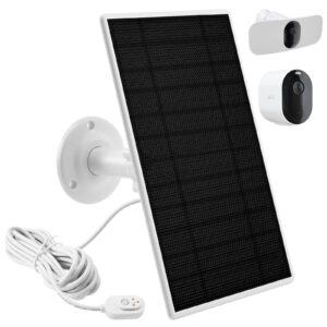 solar panel charger for arlo camera, power compatible with pro 4, arlo pro 5s, pro 3, ultra 2, and ultra cameras, 13ft/4m cable, 6v4.5w