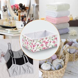 Kigai Rose Butterfly Cube Storage Bin, 11x11x11 in Collapsible Fabric Storage Cubes Organizer Portable Storage Baskets for Shelves, Closets, Laundry, Nursery, Home Decor