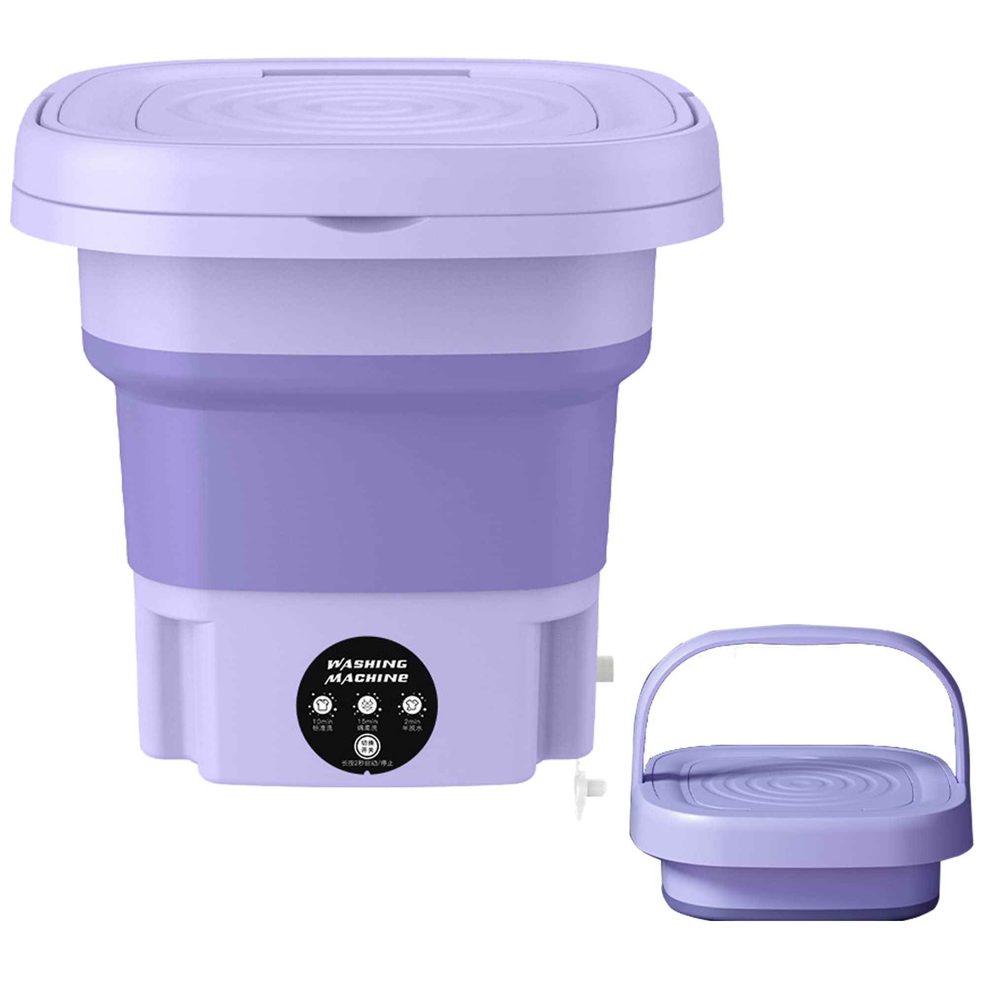 Portable Washing Machine, Mini Foldable Washer for Apartment, Laundry, Camping, RV, Travel, Underwear, Socks, Baby clothes, Lightweight and Easy to Carry (Purple)