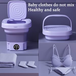 Portable Washing Machine, Mini Foldable Washer for Apartment, Laundry, Camping, RV, Travel, Underwear, Socks, Baby clothes, Lightweight and Easy to Carry (Purple)