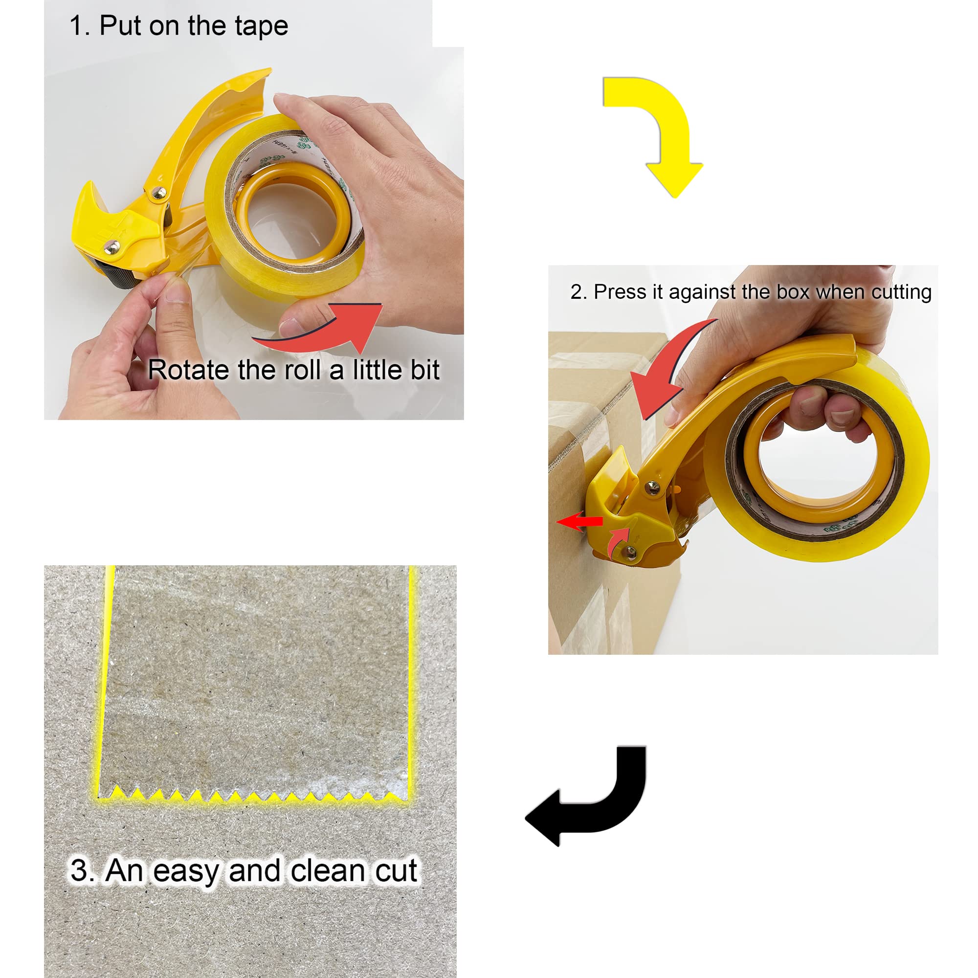 【Upgraded】PROSUN Blade Safety Pink Cover 2 Inch Professional Packing Tape Dispenser Packaging Metal Handheld Tape Gun Sealing Cutter TG11