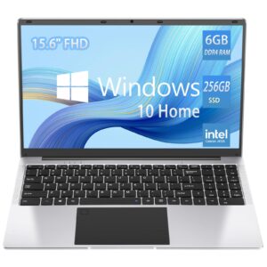 KBJPADS 15.6 Inch Laptop Computer,Intel CeleronJ4105 Processor, 6GB DDR4, 256GB SSD Storage, FHD IPS Screen(1920 * 1200) ，Quad Core Windows 10 Laptop,Thin & Light Laptop 4000mAh Battery 2.4G/5G WiFi