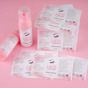 50PCS Lash Shampoo Label Stickers for Bottle, Lash Extension Stickers for Foam Pump Bottle Lash Bath Wash Label Personalised Stickers (B)