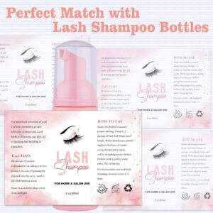 50PCS Lash Shampoo Label Stickers for Bottle, Lash Extension Stickers for Foam Pump Bottle Lash Bath Wash Label Personalised Stickers (B)