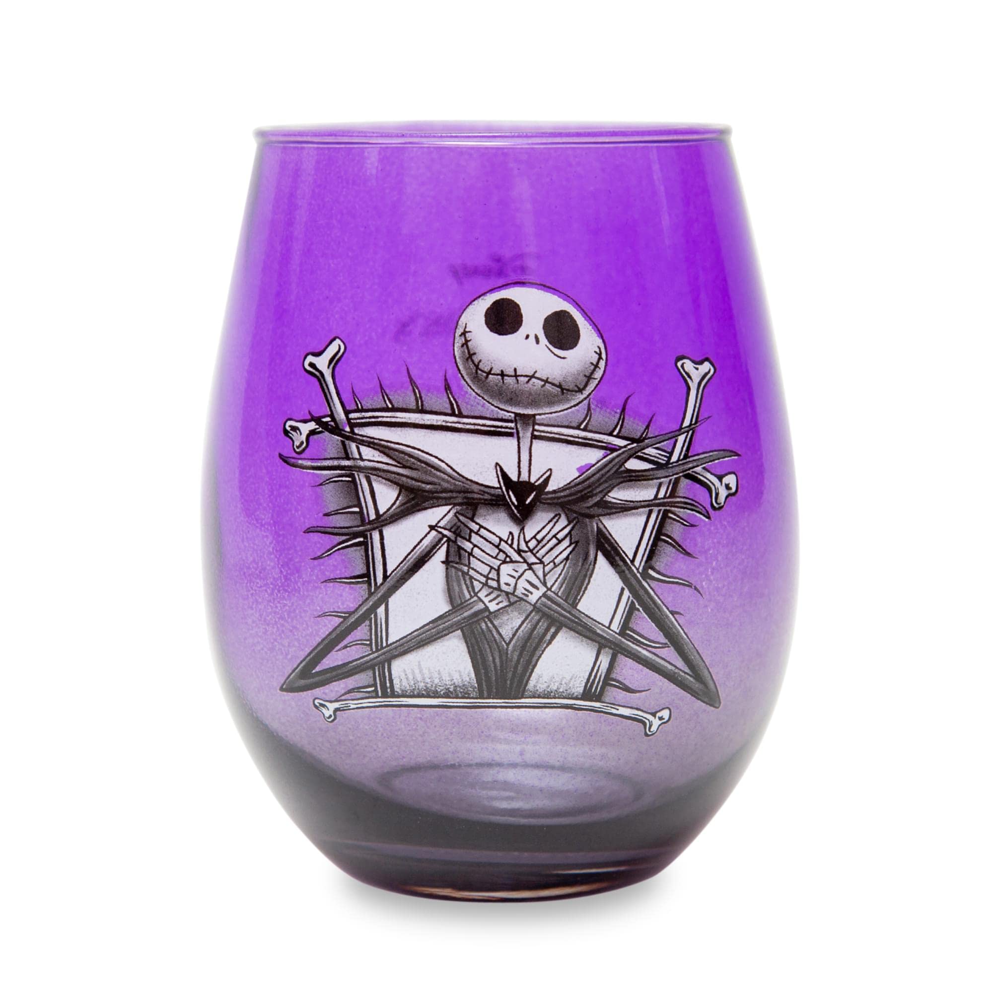 Disney Nightmare Before Christmas Jack Skellington Purple Stemless Wine Glass