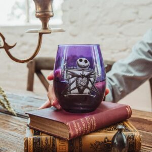 Disney Nightmare Before Christmas Jack Skellington Purple Stemless Wine Glass