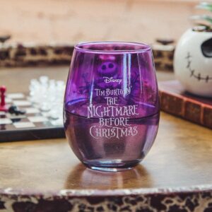 Disney Nightmare Before Christmas Jack Skellington Purple Stemless Wine Glass