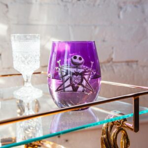 Disney Nightmare Before Christmas Jack Skellington Purple Stemless Wine Glass