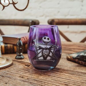 Disney Nightmare Before Christmas Jack Skellington Purple Stemless Wine Glass