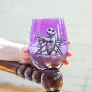 Disney Nightmare Before Christmas Jack Skellington Purple Stemless Wine Glass