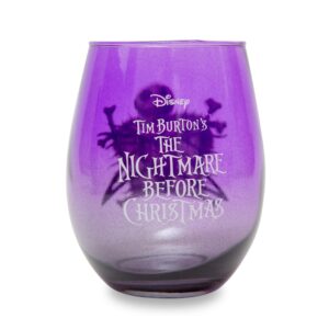 Disney Nightmare Before Christmas Jack Skellington Purple Stemless Wine Glass