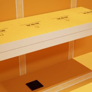 Floating Shower Bench Kit with Orange XPS Waterproof Board - Original Shower Bench Bracket® (14x24)