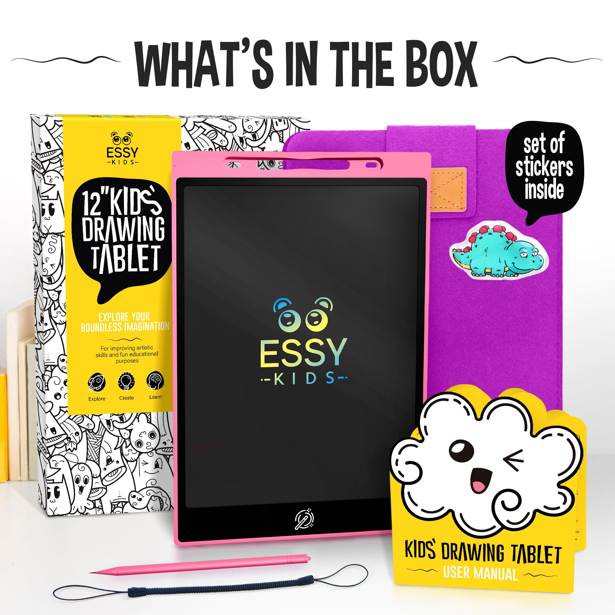 Essy Kids 12“ LCD Writing Tablet for Kids Drawing Tablet Kids Writing Tablet LCD Drawing Tablet for Kids Toddler Writing Tablet Kids Drawing Board