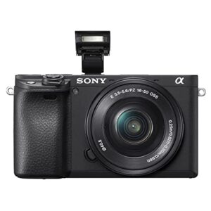 Sony a6400 Mirrorless Camera with 16-50mm Lens 64GB Memory.43 Wide Angle & 2X Lenses, Case. Tripod, Filters, Hood, Grip, & Professional Video & Photo Editing Software Kit