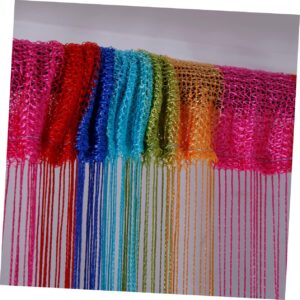 Levemolo String Tassel Screen Thread Fringe Panel Door Lace Window Panel Wedding Photo Backdrop Tassel Ribbon Curtain Macrame Curtain Boho Curtain Curtains for Living Room Bohemian Divider