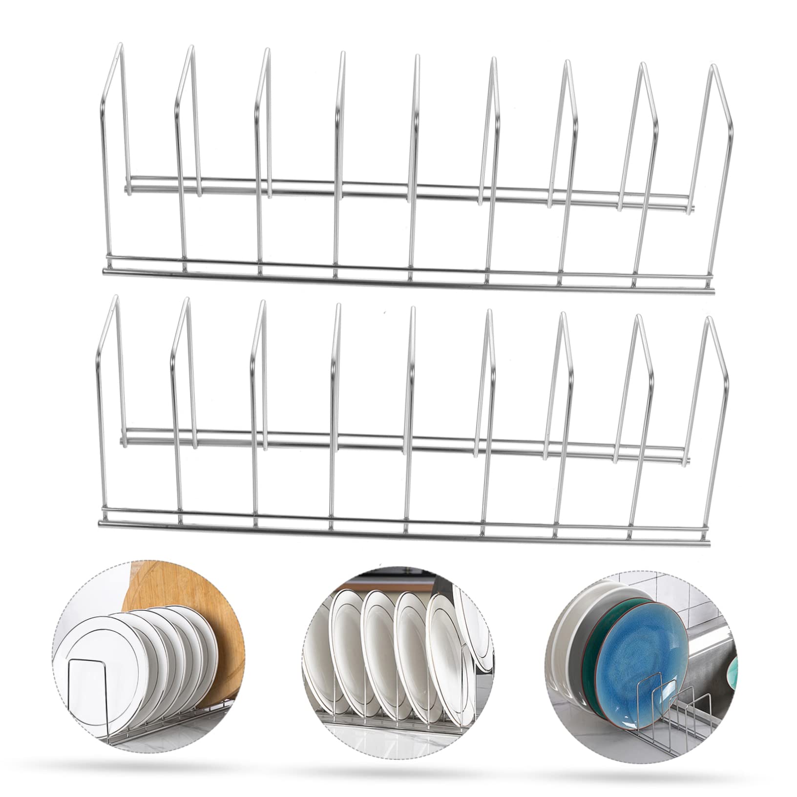 VILLFUL 2 Pcs Drainer Dish Rack Cabinet Organizer Shelf Baking Sheet Organizer Sink Storage Rack Pot Lid Storage Rack Pot Lid Organizer Dish Holder Rack Pot Lid Storage Rack for Cabinet