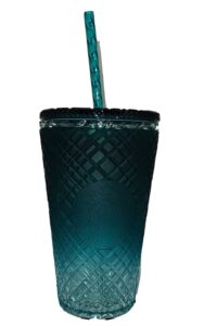 starbucks 2023 green gradient ombre jeweled grande cold cup tumbler, 16 oz