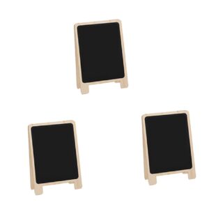 cabilock 3pcs message board black chalkboard sign wooden tabletop chalkboard sign blackboard tags wood mini blackboard small chalkboard signs small easel memo boards memorandum cypress food