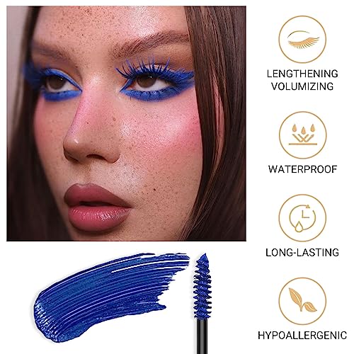 3 Color Colored Mascara Set,Green Blue Purple Mascara Colorful Long Lasting Waterproof Hyperallergenic Mascara for Eyelashes,Purple Blue Green Mascara for Eyelashes Women's Volumizing Eye Mascara Set