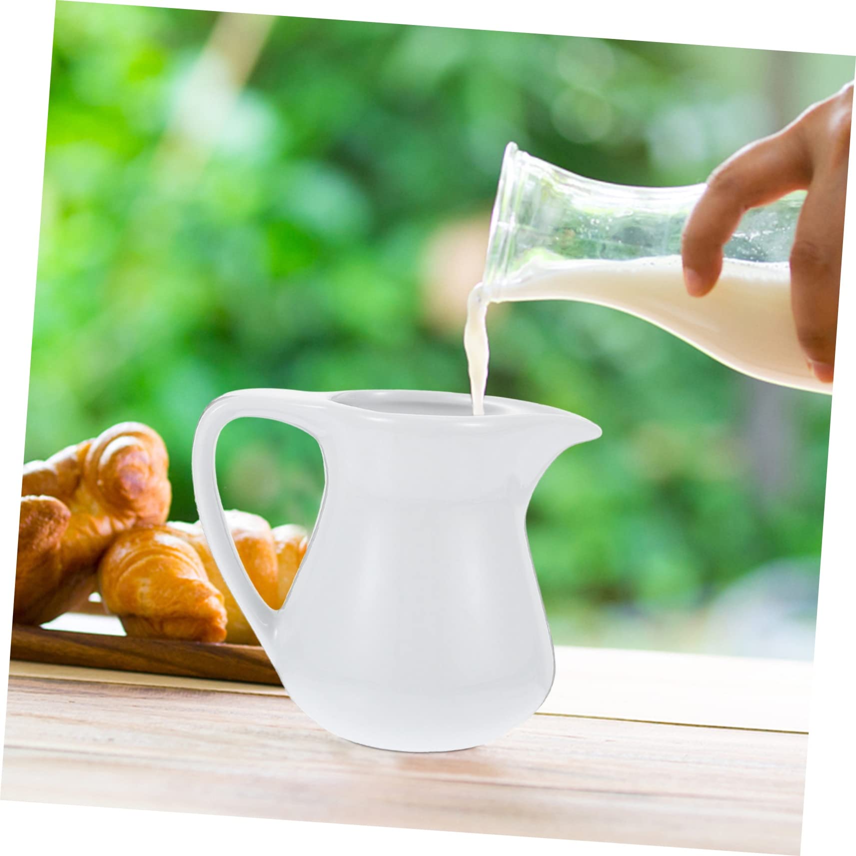 Cabilock 1Pc ceramic milk cup ceramic serving pitcher gravy pourer sugar containers for countertop coffee creamer pitcher gravy saucer soy sauce dish Latte milk frother ceramics white Honey