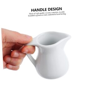 Cabilock 1Pc ceramic milk cup ceramic serving pitcher gravy pourer sugar containers for countertop coffee creamer pitcher gravy saucer soy sauce dish Latte milk frother ceramics white Honey