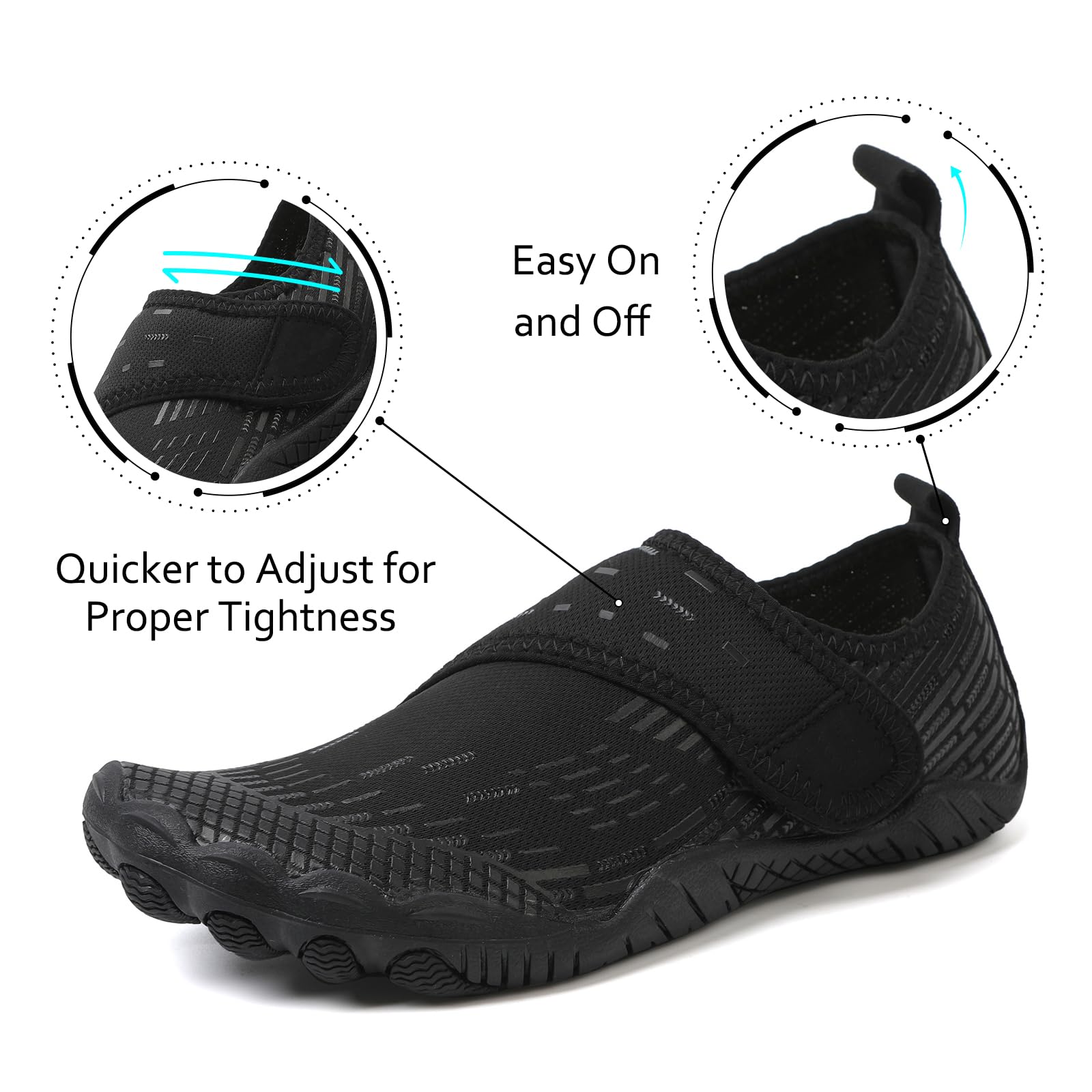 Water Shoes Mens Womens Quick-Dry Barefoot Swim Beach Pool Shoes Aqua Yoga Socks for Hiking Walking Diving Surf Outdoor Water Sports