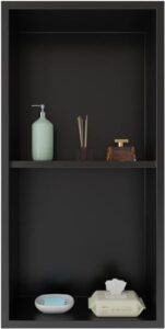 ikitraee 12"×24" matte black double-layer stainless steel shower niche, no tile needed bathroom niche, recessed wall niche