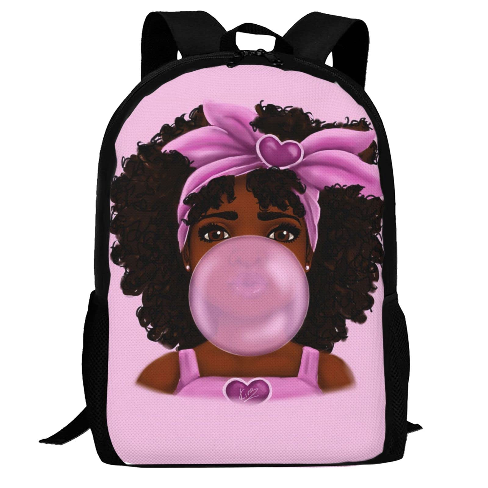 nrseag African American Girl Backpack Black Girl Backpack African Kids Cute Black Girl Bookbag for School Kids Teen Girls