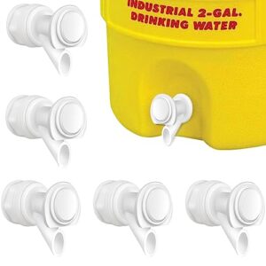 3pcs push button water spigot cooler spigot replacement, reusable water spigot compatible with igloo 2, 3, 5, and 10 gallon water cooler, durable spigot for 5 gallon bucket (white)