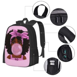 nrseag African American Girl Backpack Black Girl Backpack African Kids Cute Black Girl Bookbag for School Kids Teen Girls