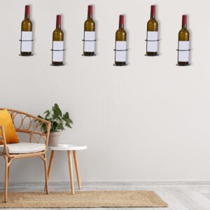 uxcell Spiral Wine Wall Holder 12 Pcs, Metal Wine Bottle Display Holder, Wine Bottles Display Wall Storage Shelf -for Kitchen Bar Wall Decor Black Upward