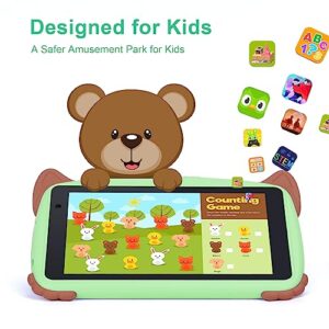 8 Inch Kids Tablets, Toddler Baby Android 12 Dual Cameras 32GB ROM 32GB Expandable Kids Edition Learning WiFi Children Tablets