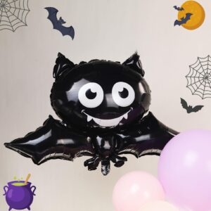 Kozee Pastel Halloween Birthday Balloon Garland Decorations Kit 130 Pcs Purple Pink Orange Balloons + Bat Ghost Mylar Balloons for Spooky Halloween Arch Booday Party Decorations