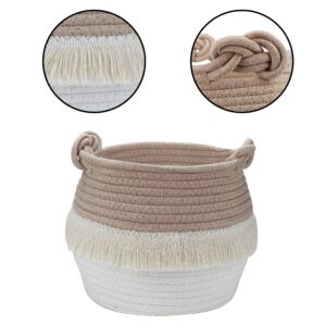 Followarm Rope Basket for Organizing 9"x7" Woven Baby Laundry Basket Nursery Toy Basket Baby Shower Basket for Gifts Empty Boho Basket for Decor Living Room Bedroom Shelves