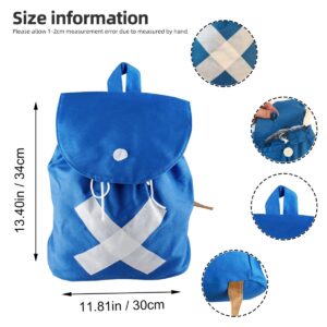 Ofoxouq Anime Tony Tony Chopper Backpack Flap Canvas Casual Daypack Cosplay Bag Backpack Blue