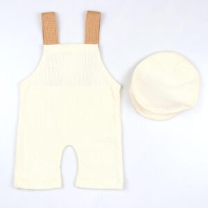 Giggle Angel Newborn Photography Props Set Baby Boy Newborn Outfits Overalls Boy Costume with Cap 0-1 Month