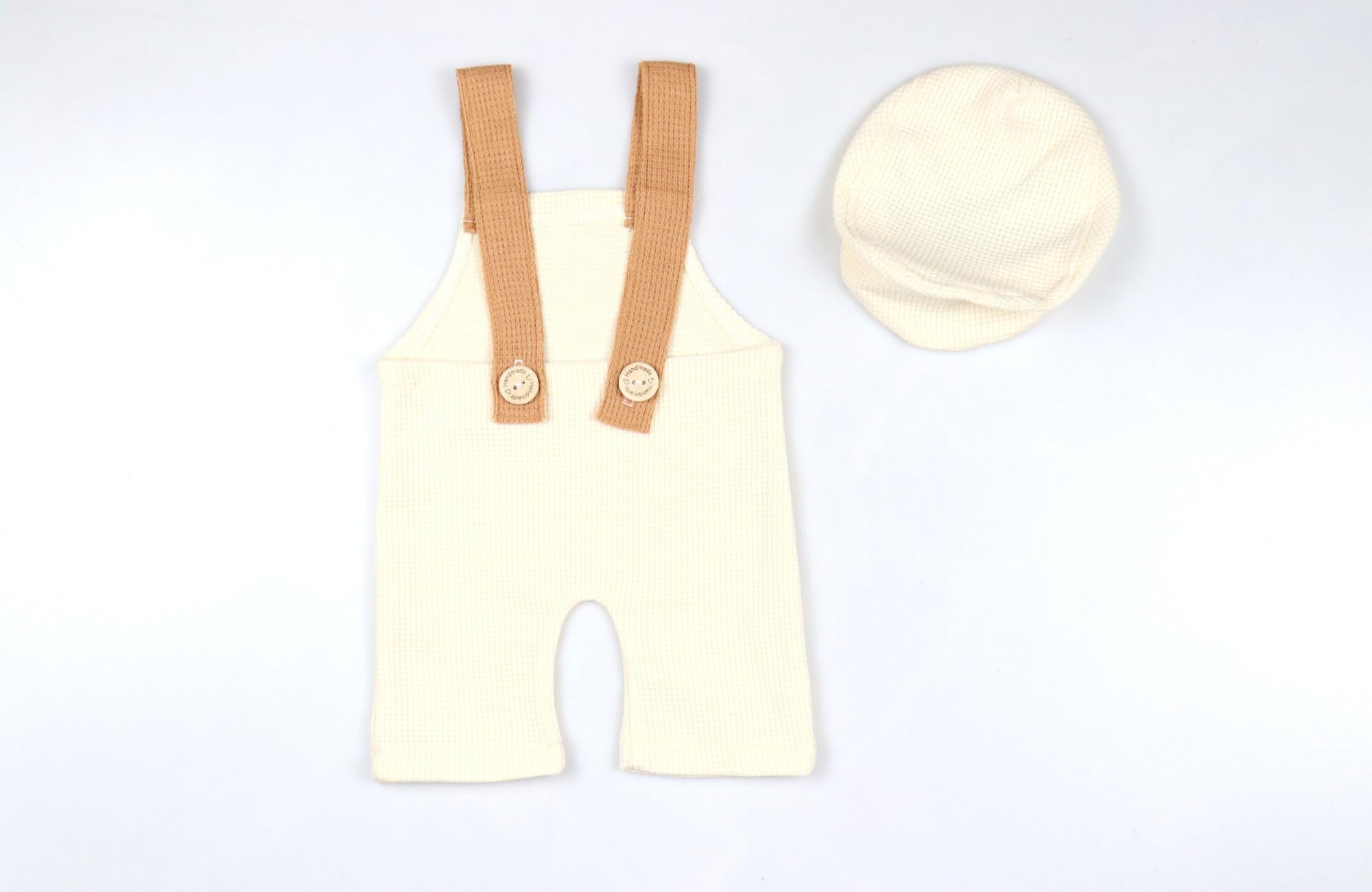 Giggle Angel Newborn Photography Props Set Baby Boy Newborn Outfits Overalls Boy Costume with Cap 0-1 Month