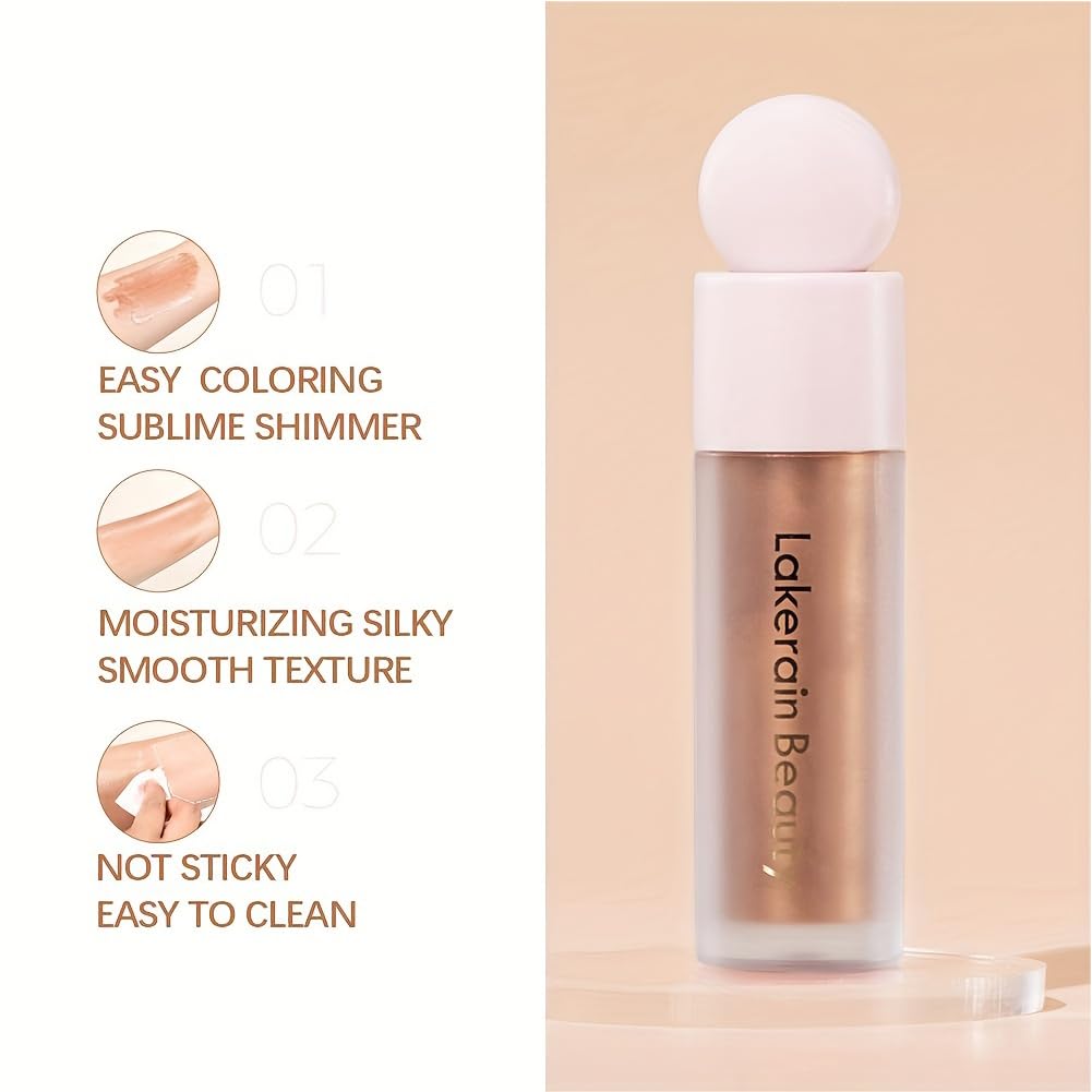 GECOMO Liquid Contour Beauty Wand Face Highlighter Bronzer Makeup Stick, Dewy Finish, Moisturizing Silky Smooth Texture 0.25 Oz/ 7.5ml - 01 MOONLIGHT