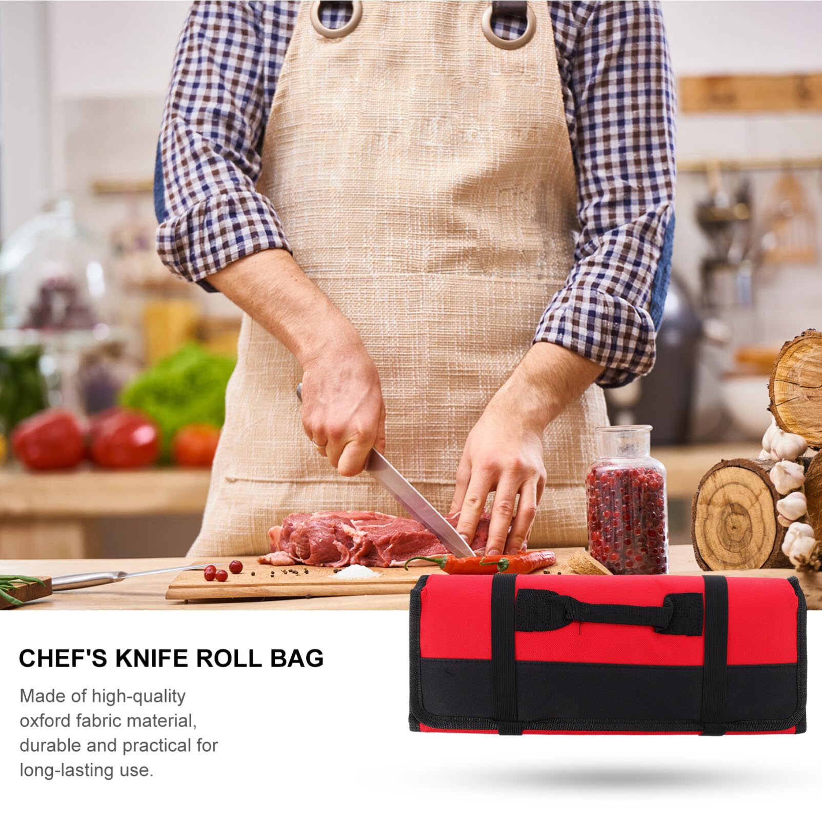 Luxshiny 22 Slots Chef Knife Roll Bag, Portable Knife Cases Organizer Knife bag holders Knife Roll Case Pocket Chef Knife Carrying Case Roller Bag