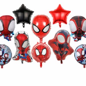 Spider hero and his magical friends aluminum foil balloons, Spider hero birthday party balloons, Spider boy theme party decorations