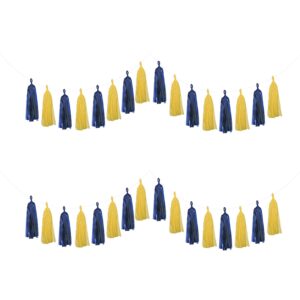 Autupy 20PCS Blue and Yellow Graduation Decorations Blue and Yellow Tassel Garland for Party Decorations