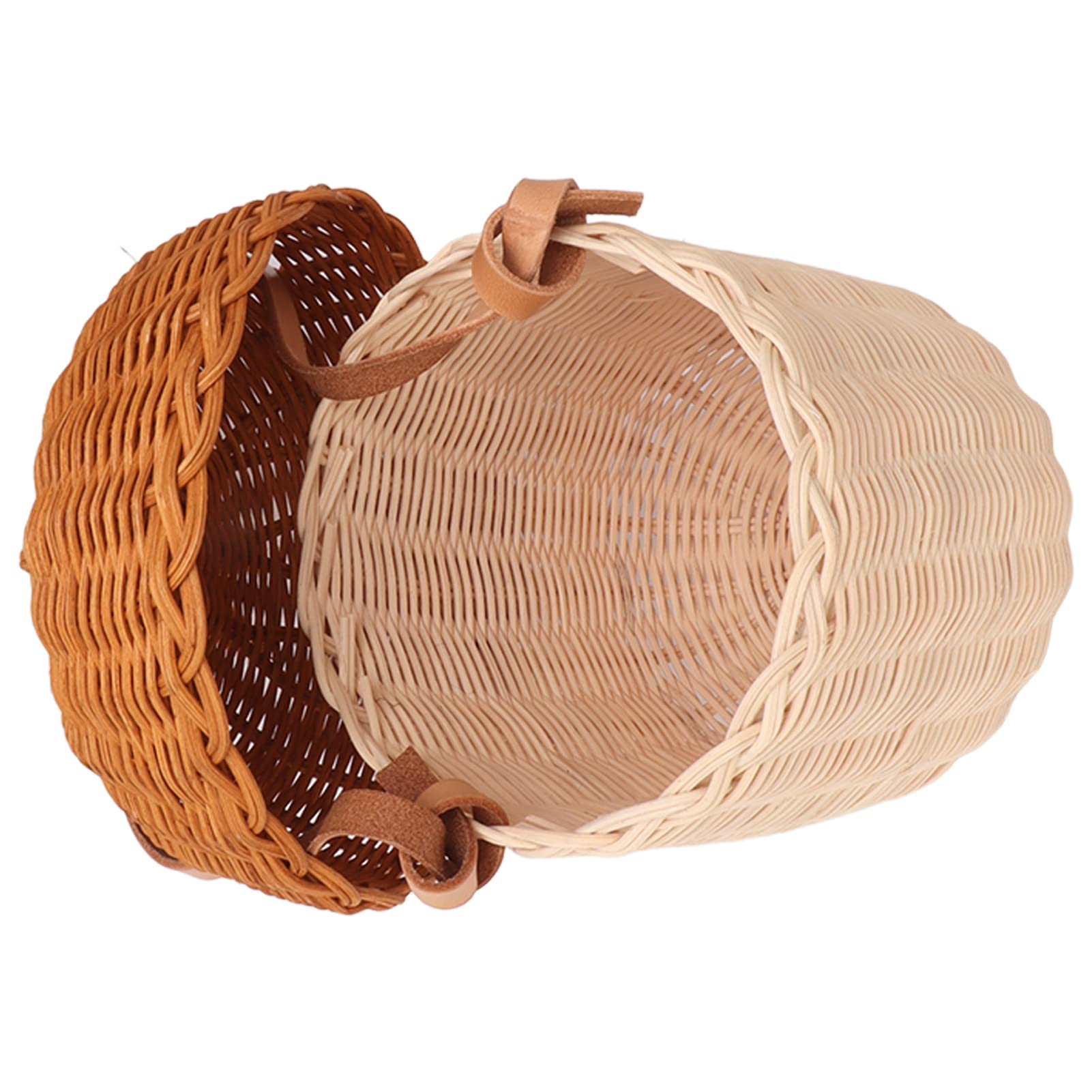 Zerodis Rattan Storage Basket Bag, Hand Woven Decorative Kids Rattan Storage Basket Waterproof Acorn Shaped Exquisite Interesting Photography Props for Outdoor (Large Handbag)