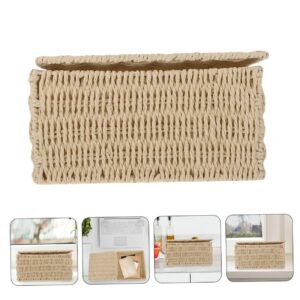 CHILDWEET 150cm Beige Wicker Storage Basket with Lid, Multipurpose Basket for Home, Kids, Office, Decor, Organization