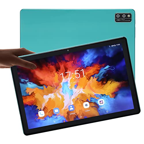 Rosvola 10.1 Tablet Green Tablet PC IPS HD Touch Screen 5GW WiFi 100-240V Home Learning (US Plug)