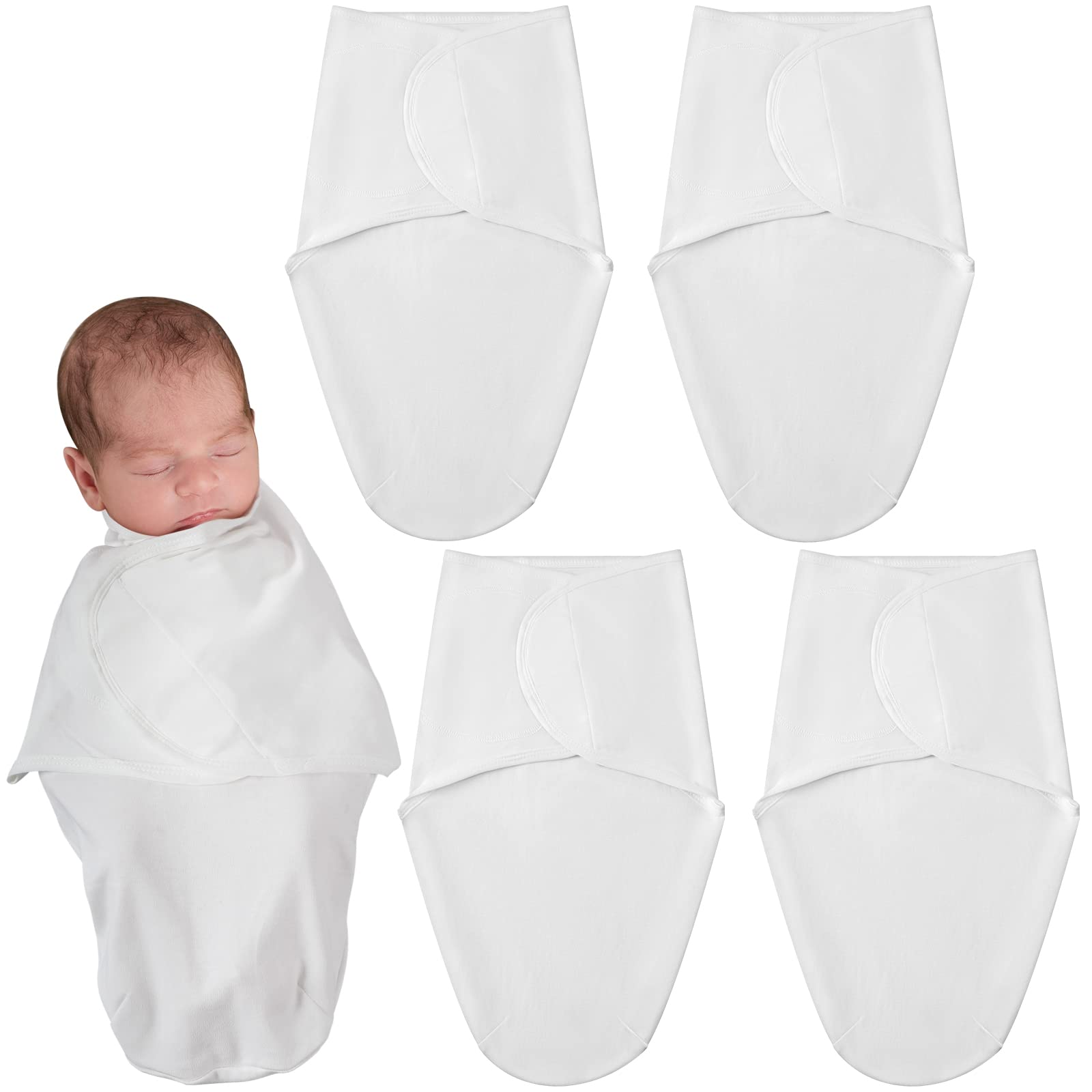 Newwiee 4 Pcs Preemie Baby Swaddle Preemie Swaddle Wrap Adjustable Swaddle Blanket Preemie Size Newborn Cotton Swaddle Blanket for Preemie Boys Girls Sleep