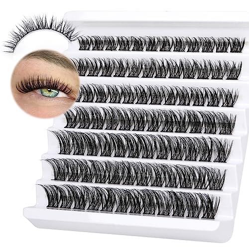 Lash Clusters DIY Eyelash Extensions Natural Individual Lashes CC Curl Eyelash Clusters 8-14mm DIY Lash Extension Clusters Wispy Volume Cluster Lashes by TOOCHUNAG