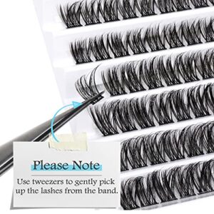 Lash Clusters DIY Eyelash Extensions Natural Individual Lashes CC Curl Eyelash Clusters 8-14mm DIY Lash Extension Clusters Wispy Volume Cluster Lashes by TOOCHUNAG