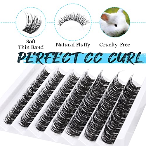 Lash Clusters DIY Eyelash Extensions Natural Individual Lashes CC Curl Eyelash Clusters 8-14mm DIY Lash Extension Clusters Wispy Volume Cluster Lashes by TOOCHUNAG