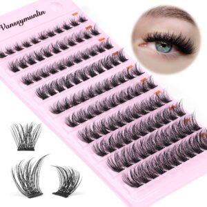 lash clusters diy eyelash extension 110 cluster lashes d curl individual lashes extension wispy eyelash clusters extension mixed length soft band reusable lash extension diy at home (vm05, d-8-16mix)